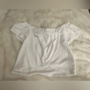 Bebe White Off-Shoulder Blouse